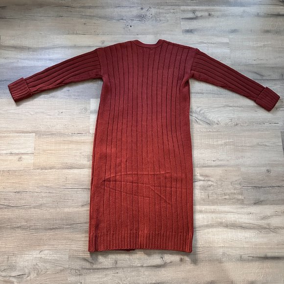 Pink Rose Red Brown Long cardigan - Picture 4 of 10